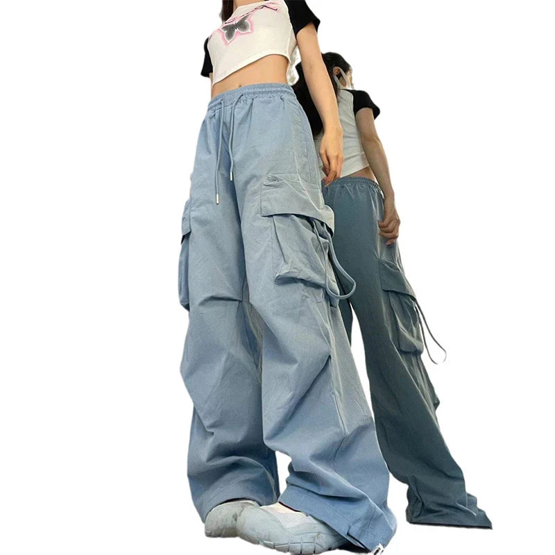 Saviig High Waist Cargo Pants with Big Pockets - Women's Streetwear Trend