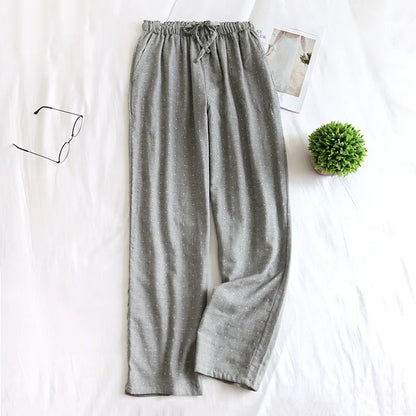 Saviig Cotton Double Gauze Couple Pajama Trousers