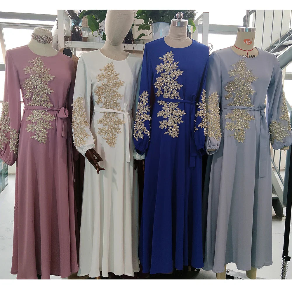 Saviig Ramadan Kaftan Abaya Dress for Muslim Women - Eid Mubarak Fashion