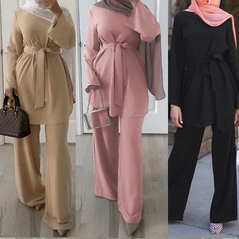 Saviig Dubai Abaya Hijab Kaftan Set for Muslim Women