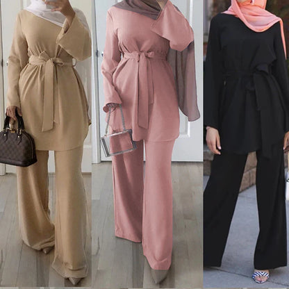 Saviig Dubai Abaya Hijab Kaftan Set for Muslim Women