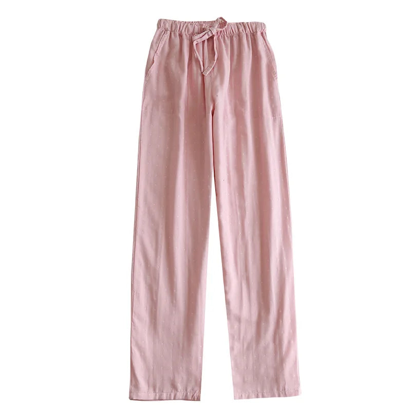 Saviig Cotton Double Gauze Couple Pajama Trousers