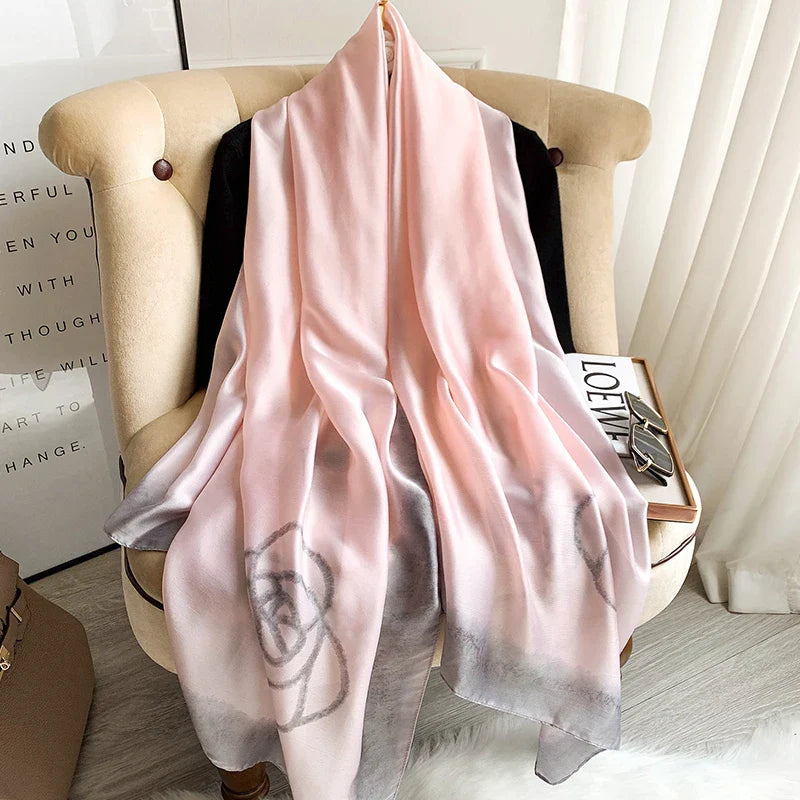 Saviig Luxury Silk Scarf for Women, Designer Beach Wrap & Shawl