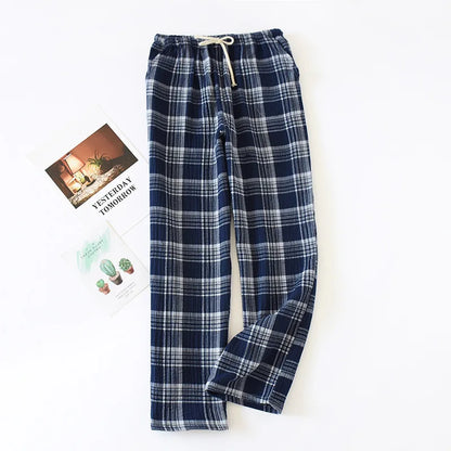 Saviig Double Crepe Couple Pants | Japanese Style Cotton | Large Size Unisex Home Lounge