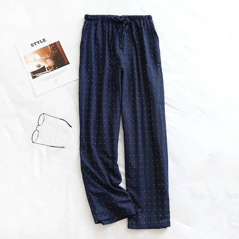 Saviig Cotton Double Gauze Couple Pajama Trousers