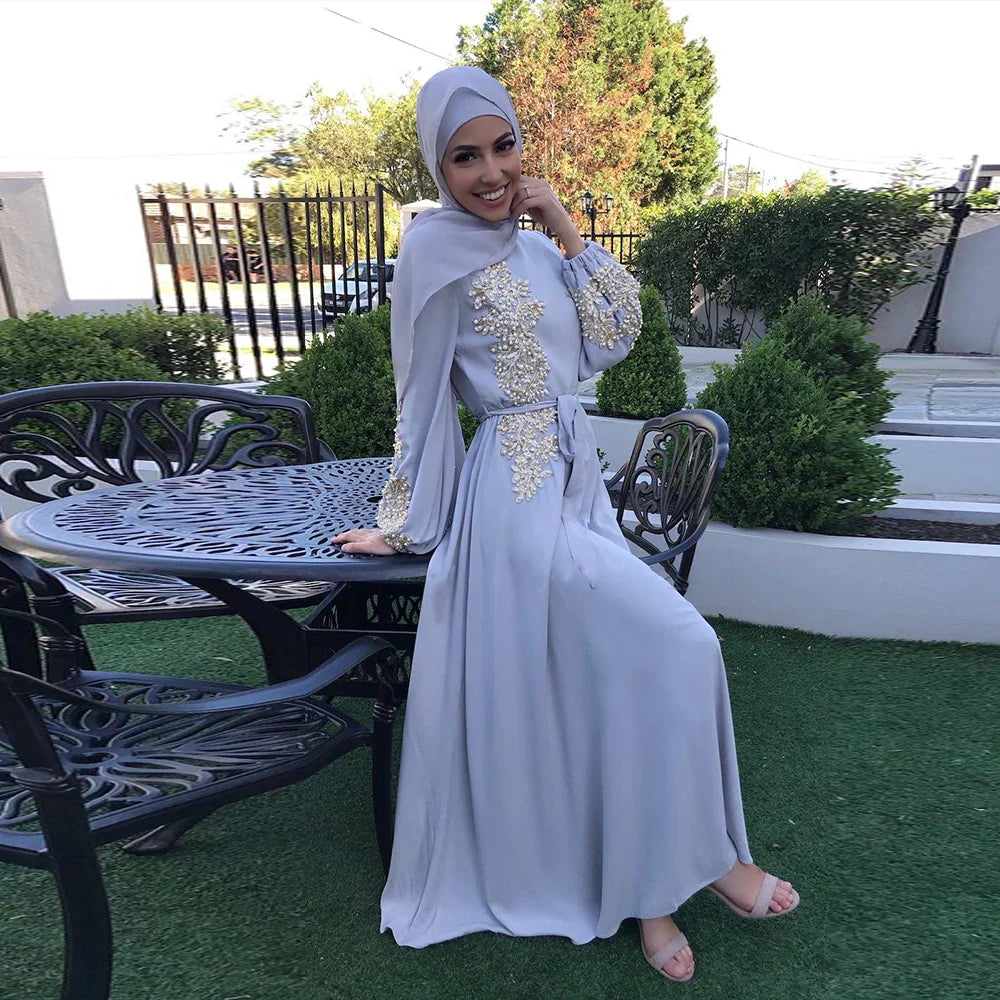 Saviig Ramadan Kaftan Abaya Dress for Muslim Women - Eid Mubarak Fashion