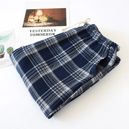 Saviig Double Crepe Couple Pants | Japanese Style Cotton | Large Size Unisex Home Lounge