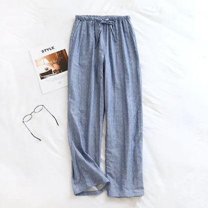 Saviig Cotton Double Gauze Couple Pajama Trousers