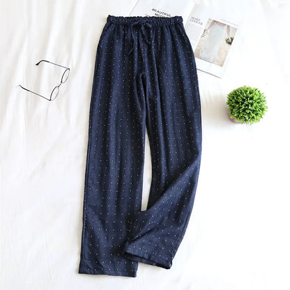 Saviig Cotton Double Gauze Couple Pajama Trousers