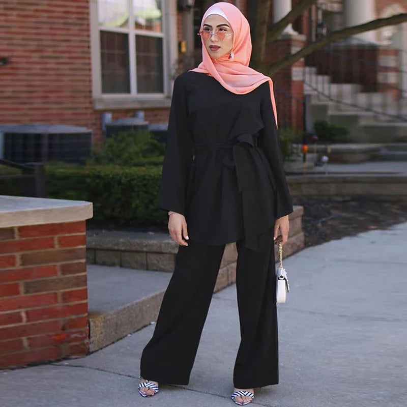 Saviig Dubai Abaya Hijab Kaftan Set for Muslim Women