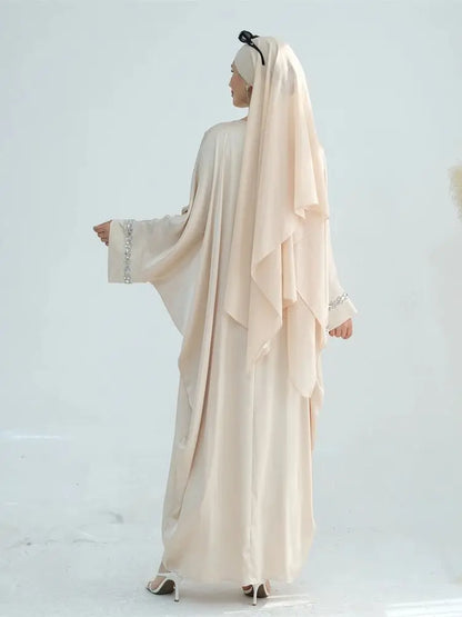 Saviig Ramadan Eid Satin Modest Abaya Dubai Maxi Kaftan for Women