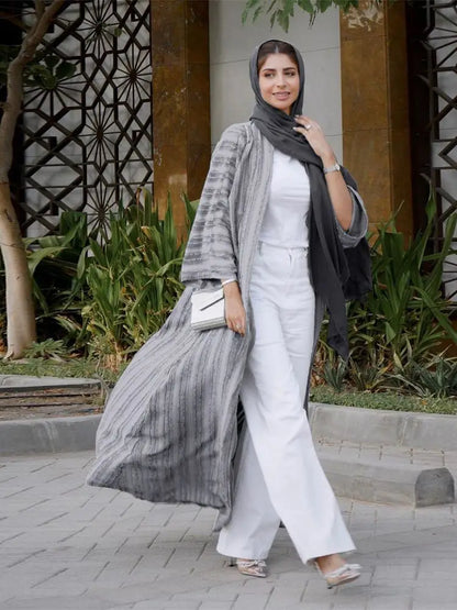 Saviig Ramadan Eid Mubarak Kaftan Robe Kimono Abaya Dress Muslim Women