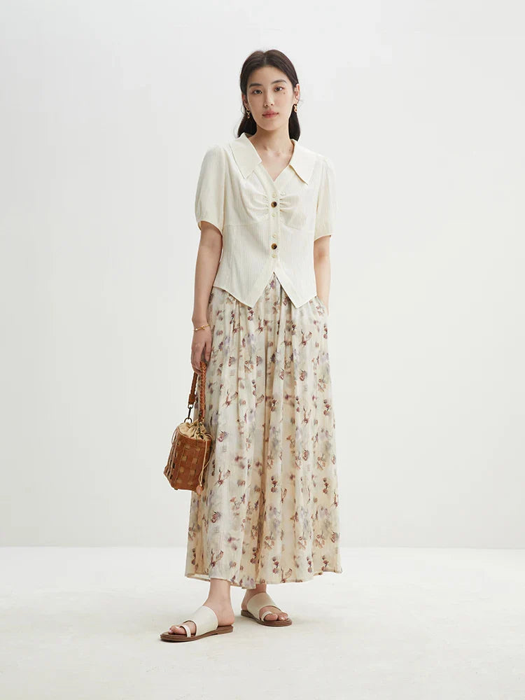 Saviig Loose Wide-leg Nine-point Casual Pants for Women