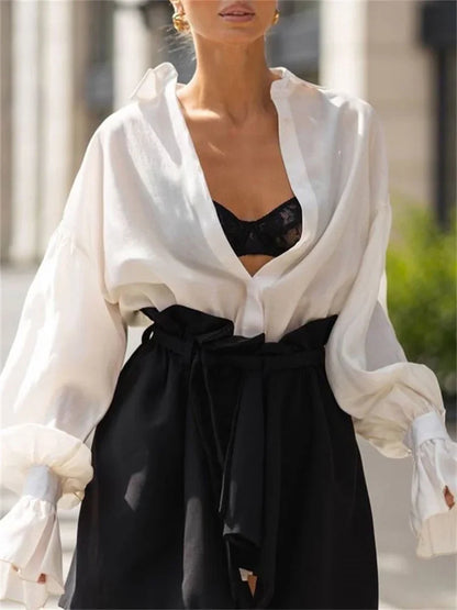 Saviig Women's Sheer Long Sleeve Cardigan Coat - Casual and Elegant Summer Blouse