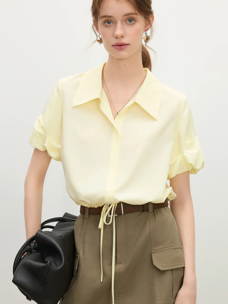 Saviig Textured V-Neck Shirt - Summer Office-Ready Elegance