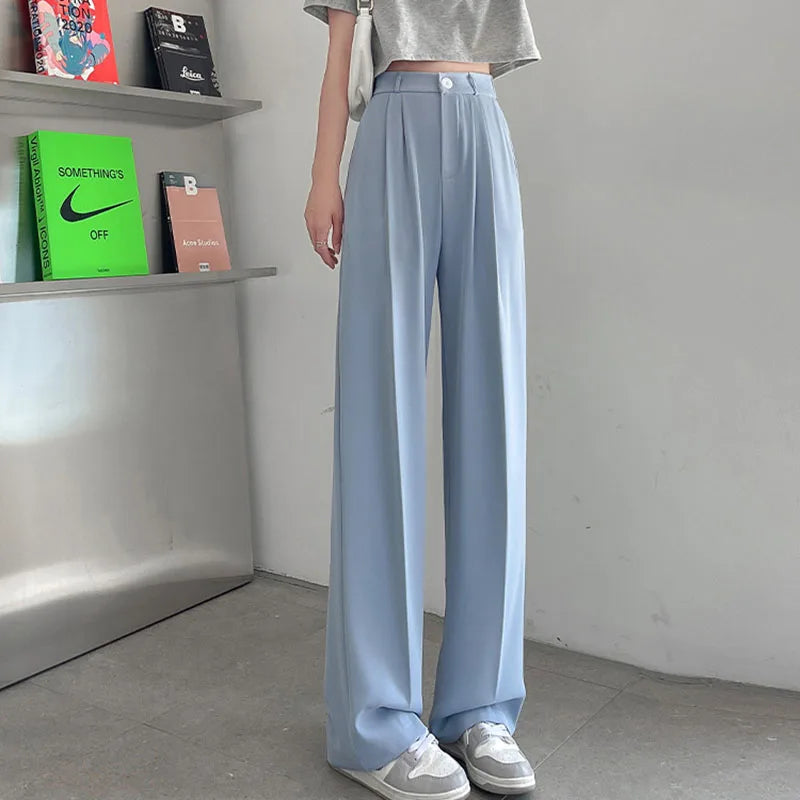 Saviig Wide Leg Casual Suit Pants for Women