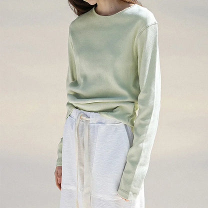 Saviig Solid Long Sleeve Cotton Tshirt for Women
