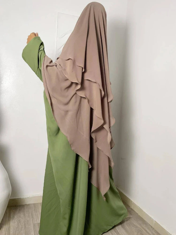 Saviig Ramadan Eid Long Khimar Headscarf Muslim Women's Hijab Jubha Garment