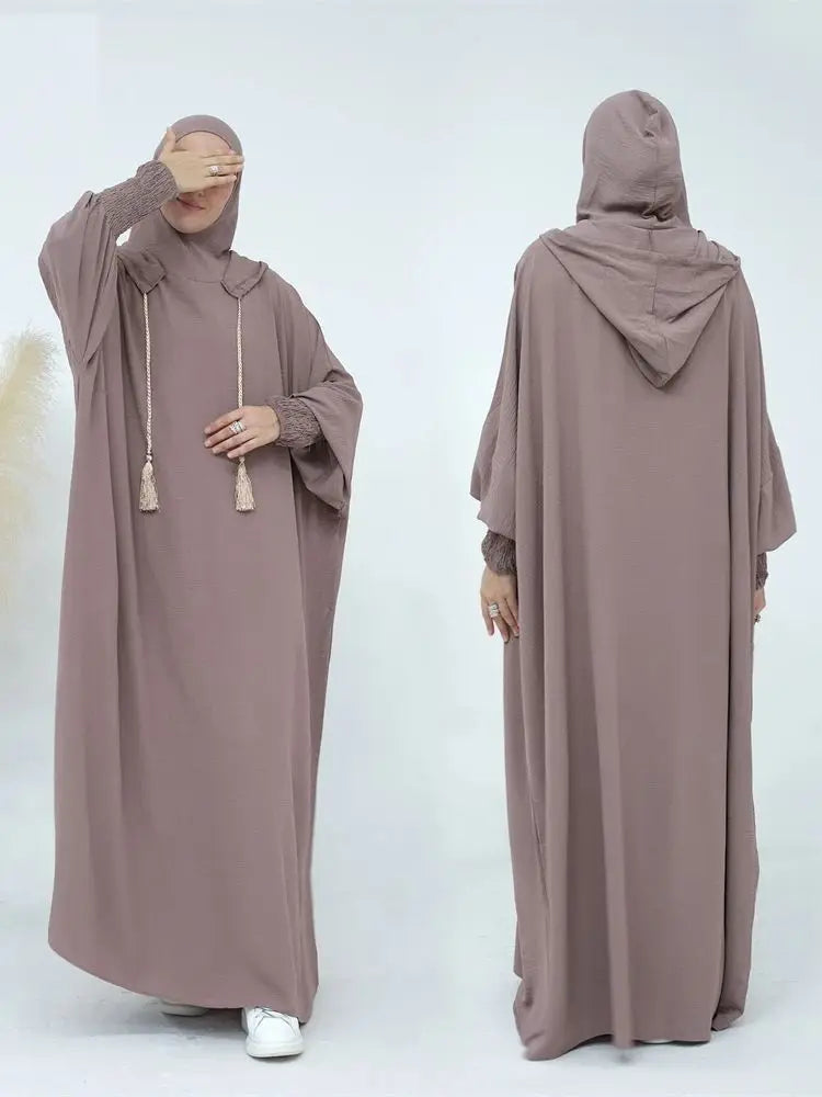 Saviig Ramadan Hoodie Kebaya Khimar Abaya Modest Dress Robe for Muslim Women