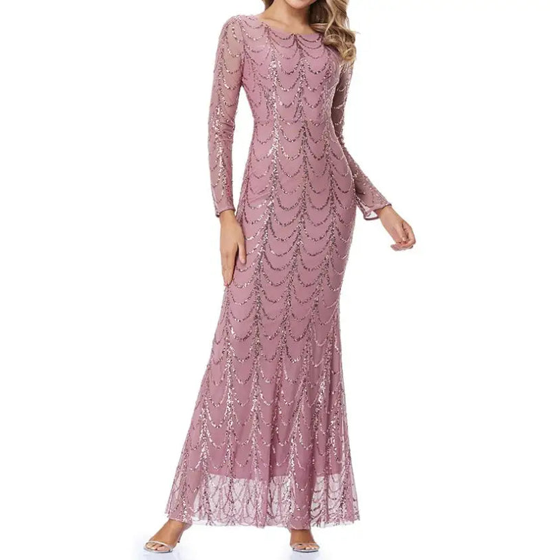 Saviig Women's Sequin Slim Fit Fish Tail Dress - 2 Colors