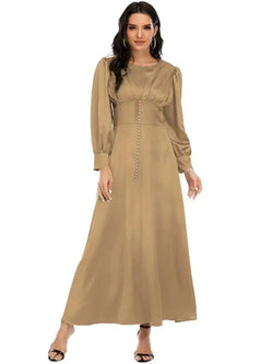 Saviig Ramadan Eid Satin Abaya for Modest Muslim Women