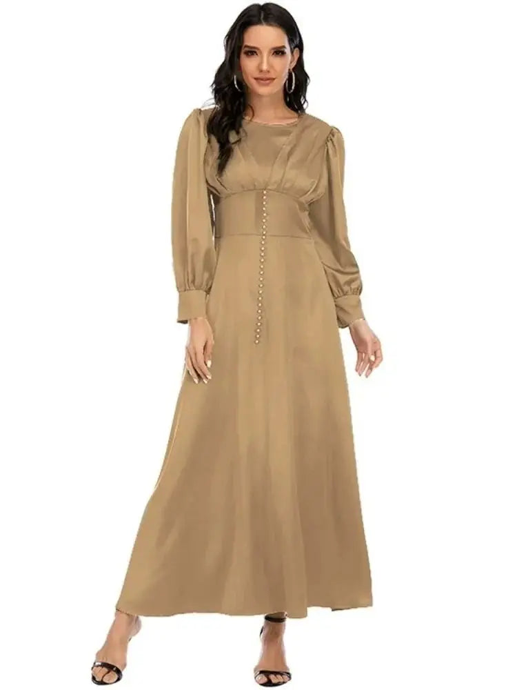 Saviig Ramadan Eid Satin Abaya for Modest Muslim Women