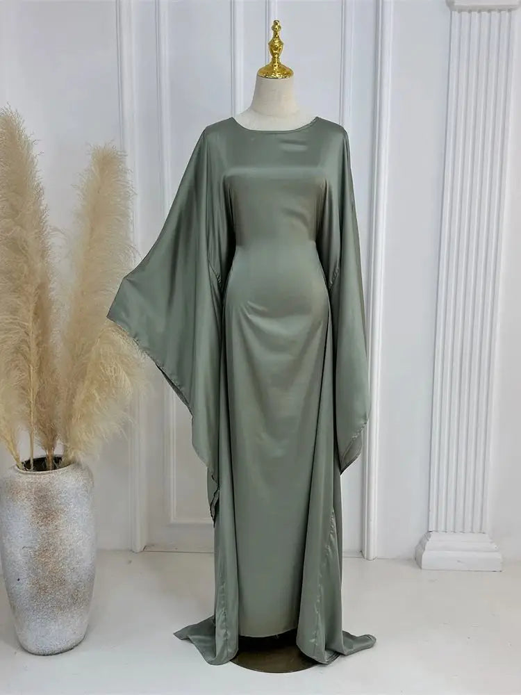 Saviig Shiny Batwing Satin Abaya Dubai Luxury 2024 - Maxi Kaftan Dress Muslim Islamic Caftan