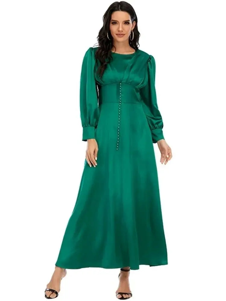Saviig Ramadan Eid Satin Abaya for Modest Muslim Women