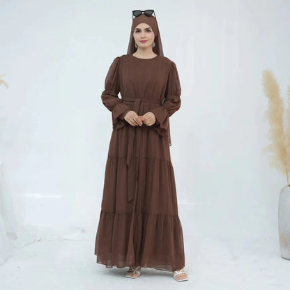Saviig Chiffon Abaya Set for Modest Islamic Evening Parties
