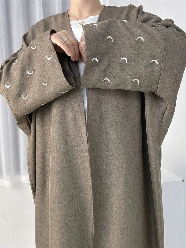 Saviig Butterfly Moon Heart Modest Kimono Abaya for Women