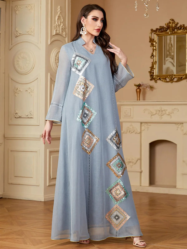 Saviig Sparkle Abaya: Elegant Eid Dress for Muslim Women