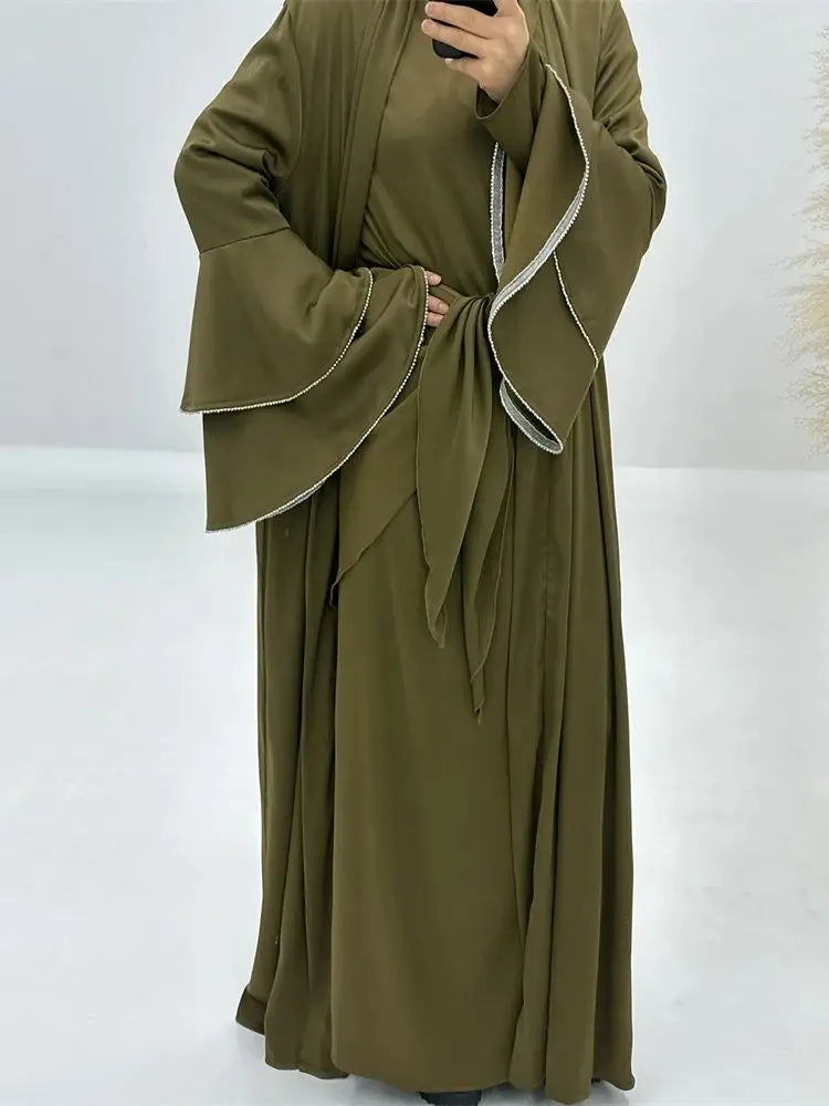 Saviig Ramadan Eid Abaya Set with Hijab & Kimono for Muslim Women