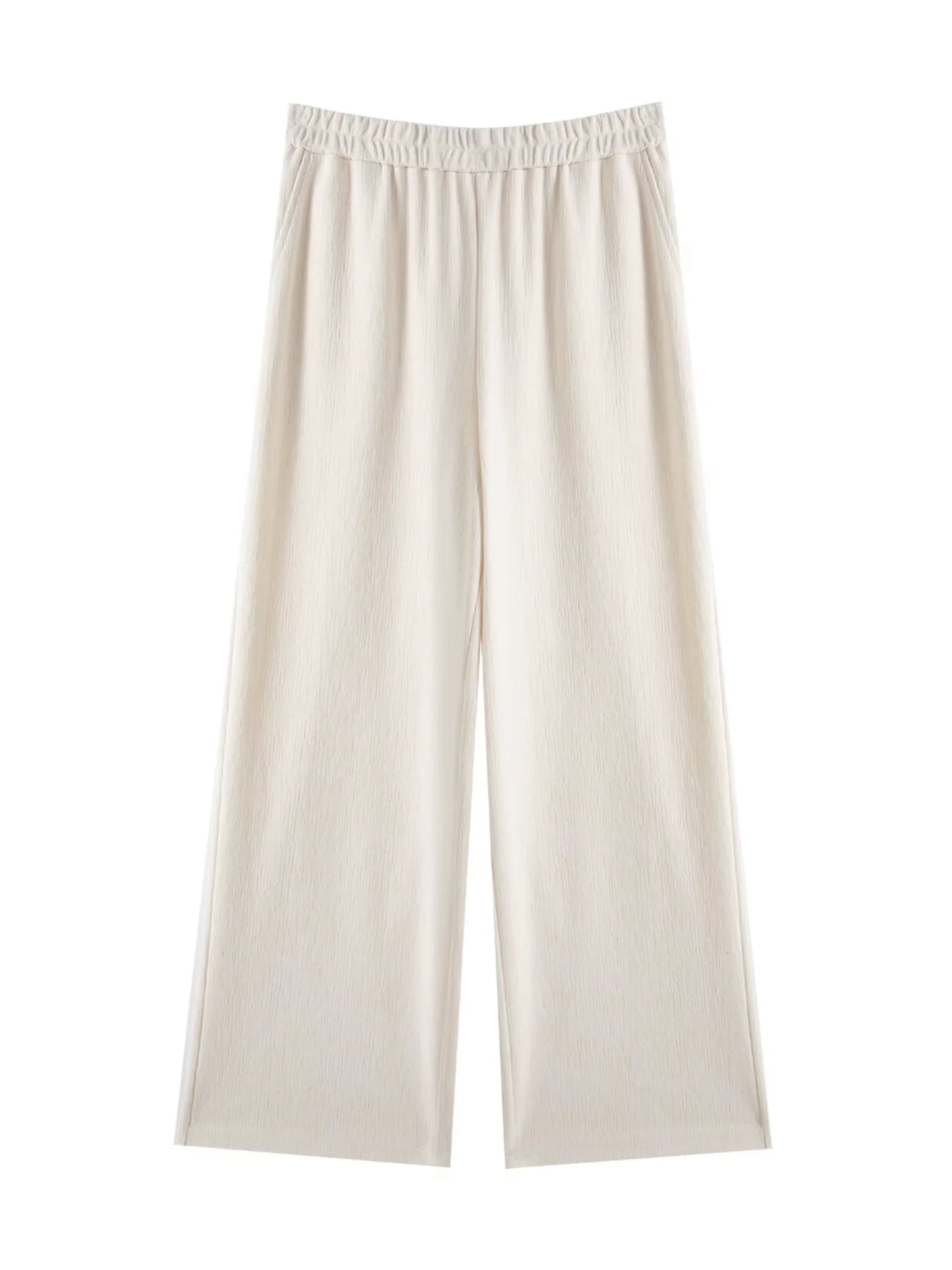 Saviig Beige Straight Trousers - Women's Spring Casual Pants