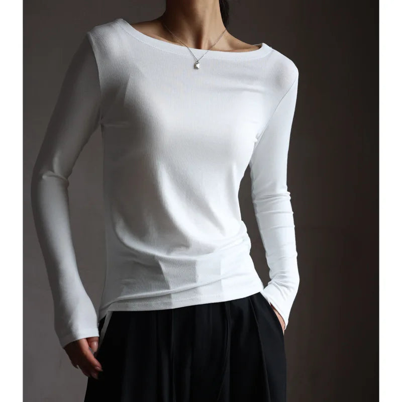 Saviig Modal Sheath Tshirt: Women's High Stretch Long Sleeve Tee