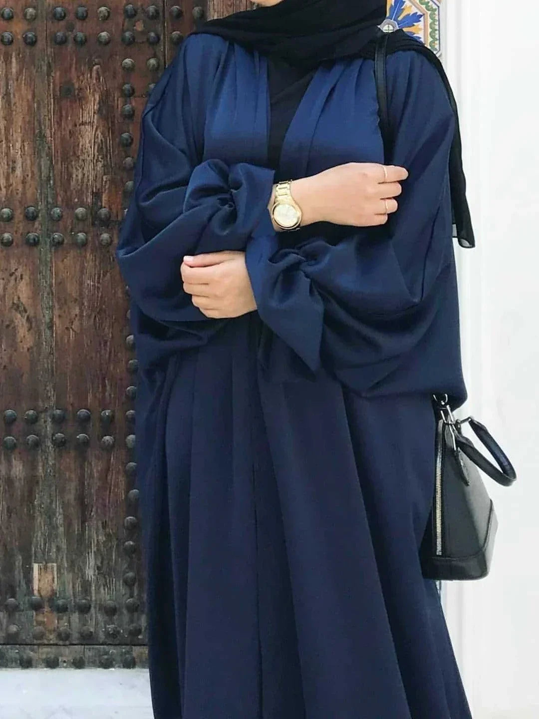 Saviig Summer Muslim Puff Sleeve Abaya Dress Elegant Modest Morocco Dubai Eid Party Dress
