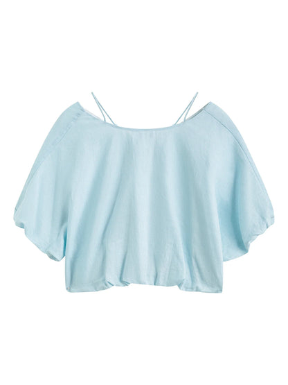Saviig Linen Lace Casual Set: 2025 SS Minimalist Style All-match Shirt Skirt