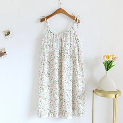 Saviig Cotton Crepe Slip Dress with Breast Pad, Ideal for Summer Nights