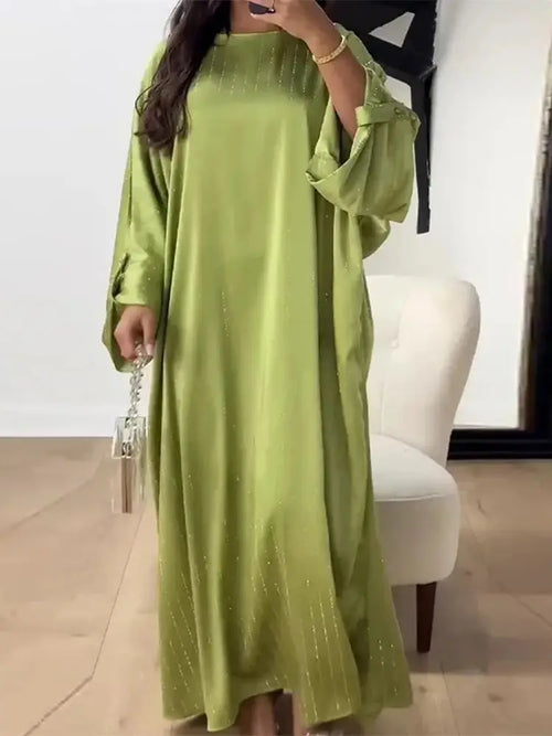Saviig Ramadan Eid Shimmer Abaya Kaftan Modest Dress | Muslim Women's Prayer Robe