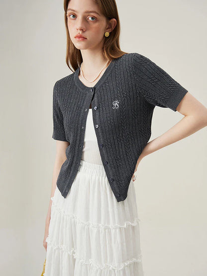 Saviig Summer Knit Cardigan: 2024 Dry Linen Light Top Female