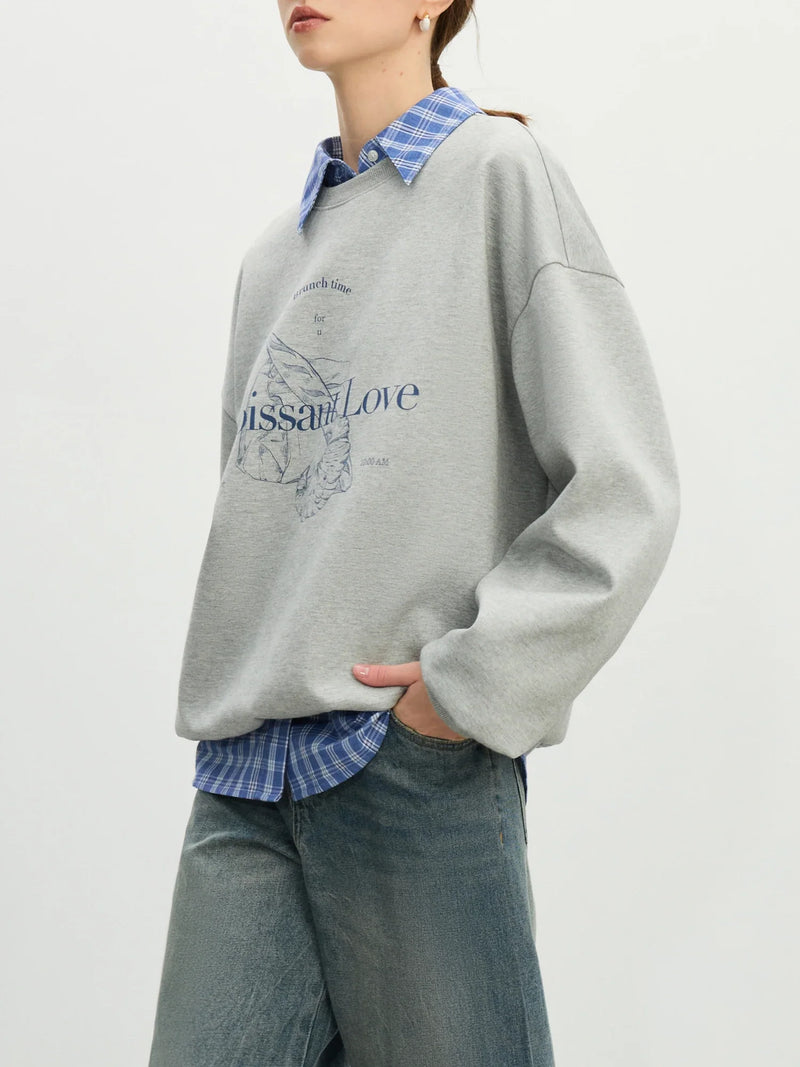 Saviig Grey Hoodless Round Neck Sweatshirt - 2025 Spring Design