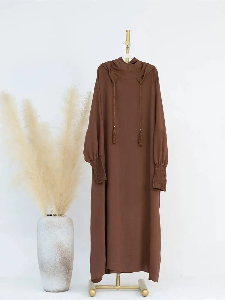 Saviig Ramadan Hoodie Kebaya Khimar Abaya Modest Dress Robe for Muslim Women