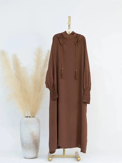 Saviig Ramadan Hoodie Kebaya Khimar Abaya Modest Dress Robe for Muslim Women