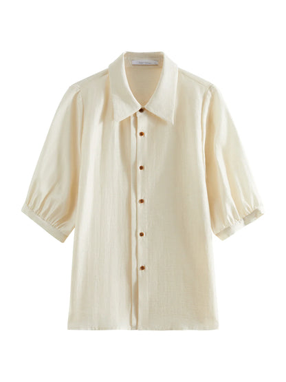 Saviig 2025 Summer Asymmetric Pleated Shirt for Women