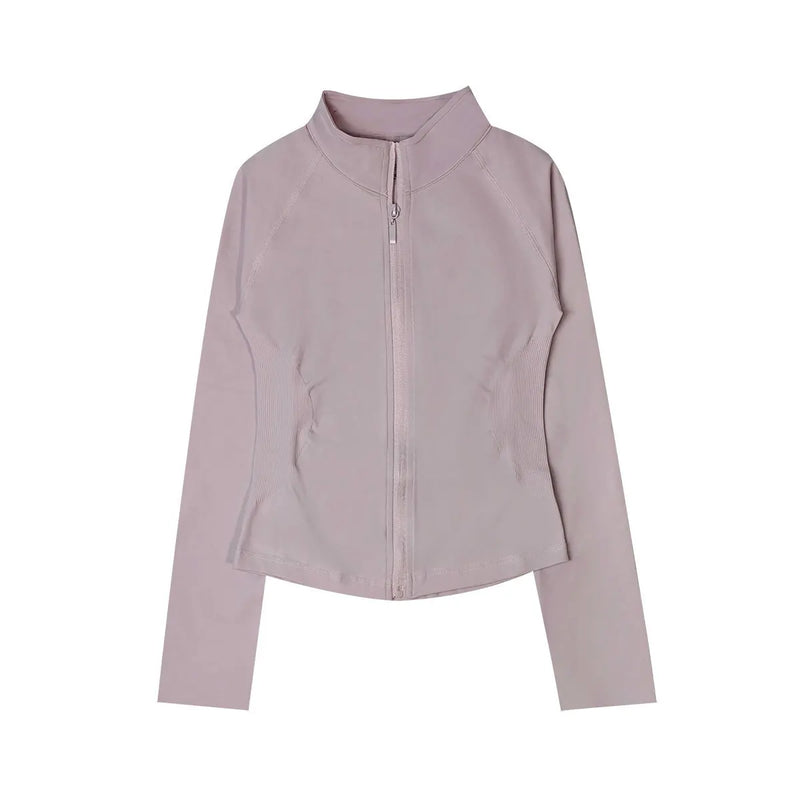 Saviig Women's Impact Zippy Jacket: Stylish Long Sleeve Workout Top for Active Sports.