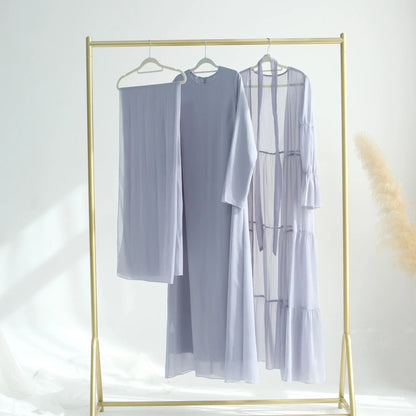 Saviig Chiffon Abaya Set for Modest Islamic Evening Parties