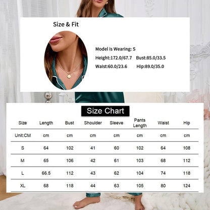 Saviig Ladies' Love Embroidered Pajama Set - Collar Top & Soft Pants, Autumn Comfort