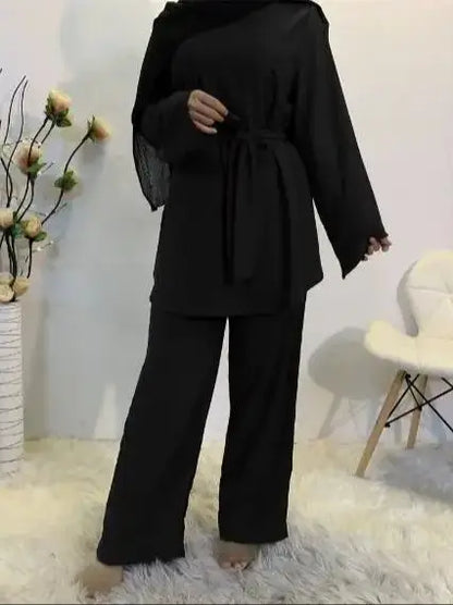 Saviig Dubai Abaya Hijab Kaftan Set for Muslim Women
