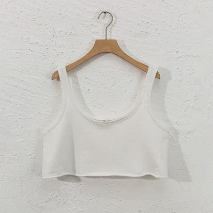 Saviig Sleeveless Cotton Summer Top for Women - Casual Streetwear Crop Tops