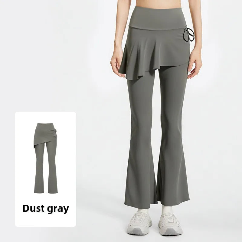 Saviig High-Waist Flared Culottes for Women with Hip Lift and Yoga Features