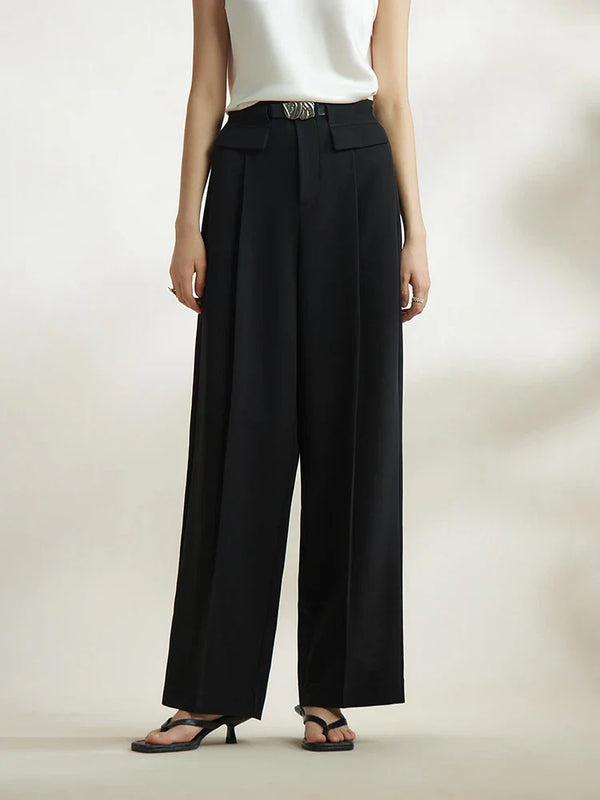 Saviig Slim Straight High Waist Pants for Women